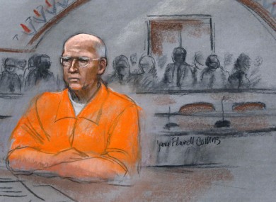 Courtroom sketch of James