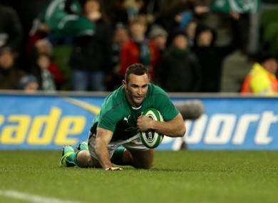 Kearney touches down for his second try last night.