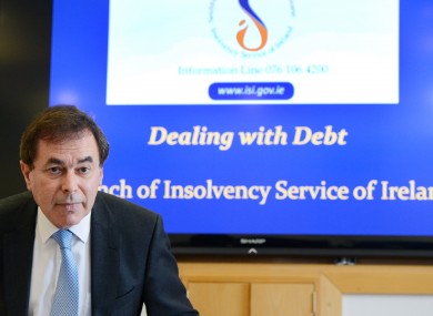 Alan Shatter at the launch of the Insolvency Service Bill in April