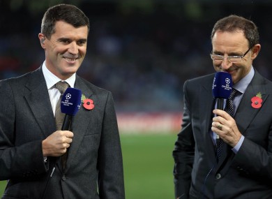 Ireland manager Martin O'Neill and assistant Roy Keane working for ITV tonight in San Sebastián on Tuesday night.