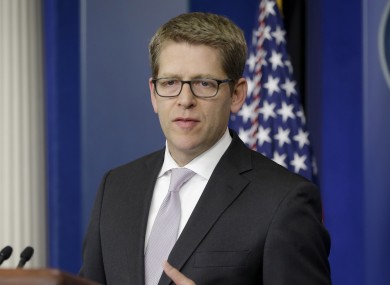 White House spokesperson Jay Carney at a news conference earlier.