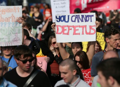 Pro-Choice marchers in Dublin.