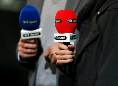 Detail of BT Sport microphones.