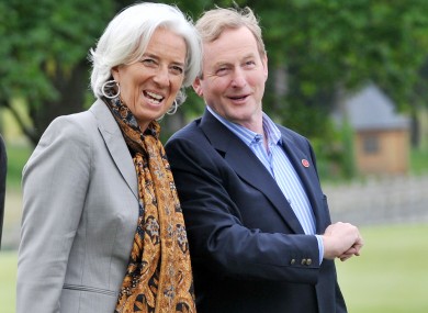 Head of the IMF Christine Lagarde with Taoiseach Enda Kenny, pictured at the G8 summit earlier this year.