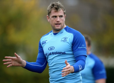 Jamie Heaslip trained with the Leinster squad this afternoon.