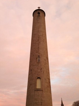 The Daniel O'Connell round tower at Glasnevin cemetery. Completed in 1869, interior bombed in 1971, stairs to be rebuilt in 2014.
