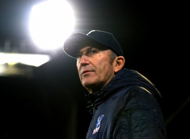 Crystal Palace manager Tony Pulis before the Premier League match at Selhurst Park.