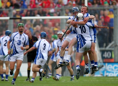 Waterford players celebrate after last September's win.