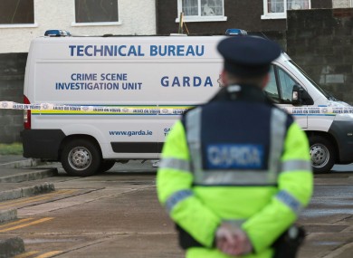 Gardaí at the scene of the incident on Saturday.