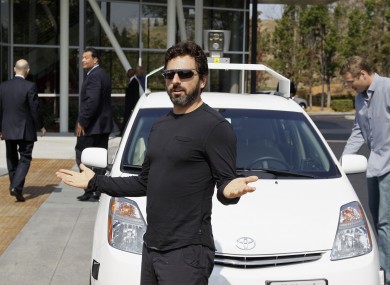Google co-founder Sergey Brin after riding one of the company's driverless cars.