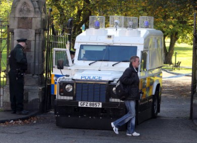 Police at the scene Alexander Park, north Belfast after the body's discovery.