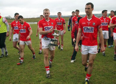 Cork captain Michael Shields are their recent McGrath Cup win.