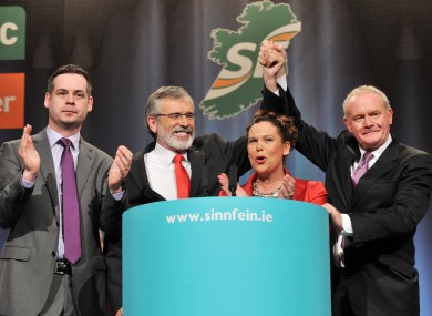 Sinn Féin leaders Pearse Doherty, Gerry Adams, Mary-Lou McDonald and Martin McGuinness.