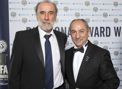 Villa (left) and Ardiles at the PFA awards last year.