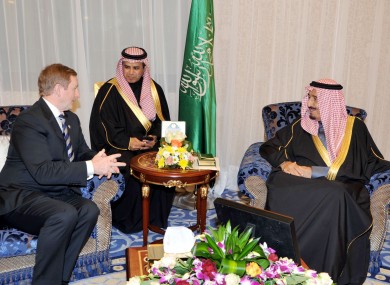 Enda Kenny with HRH Crown Prince Salman bin Abdul Aziz al Saud, Saudi's deputy prime minister, in Riyadh yesterday.