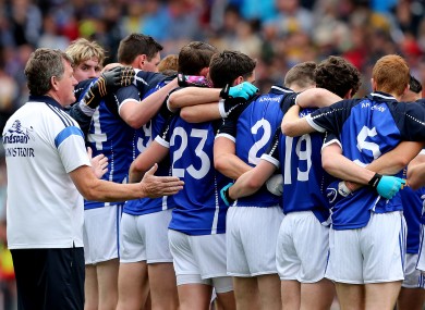 Cavan manager Terry Hyland with his team.