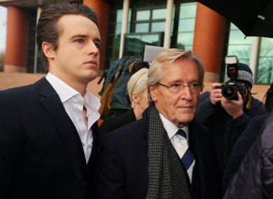 Coronation Street actor William Roache who plays Ken Barlow, arrives with his son James at Preston Crown Court this morning.