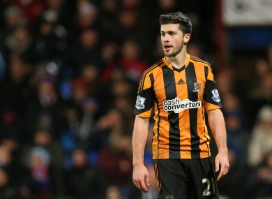 Shane Long: Sunderland defender Wes Brown was dismissed for challenge on Irish striker.