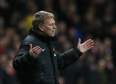 David Moyes on the Emirates sidelines last night.