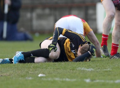 Colm Cooper after tearing his cruciate ligament against Castlebar Mitchels.