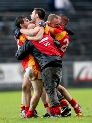 Castlebar celebrate their county title. They face Munster champions Dr Crokes this afternoon.