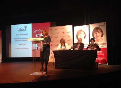 Emer Costello speaking after being confirmed as the nominee this afternoon