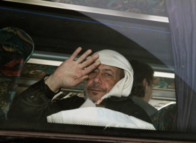 A man evacuated from Homs today