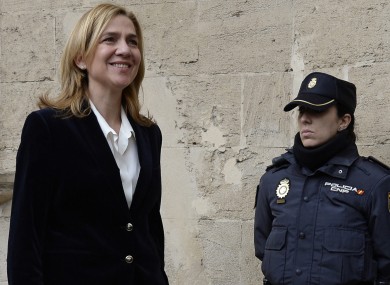 Princess Cristina arrives at the courthouse this morning