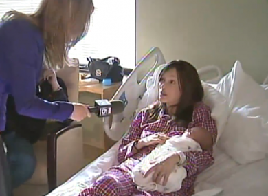 Polly McCourt in hospital following the incident.