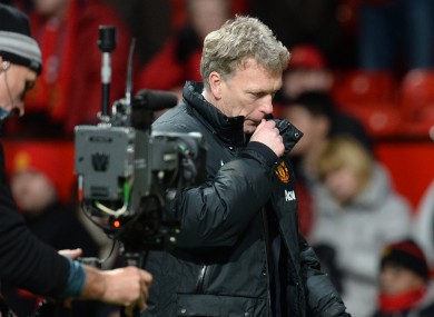 Manchester United manager David Moyes leaves the pitch after yesterday's Barclays Premier League match at Old Trafford