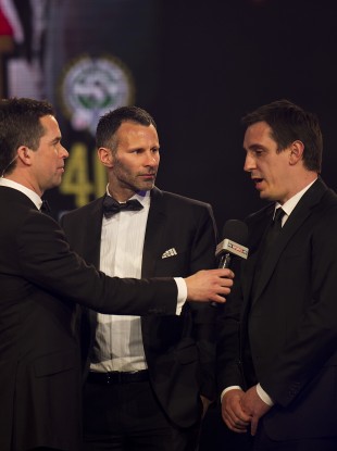 Giggs (centre) and Neville (right).