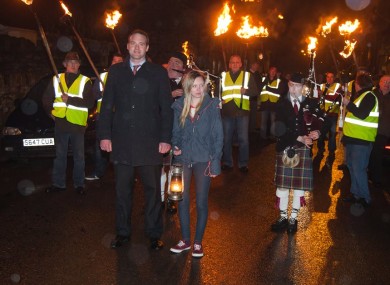 Emmett O'Brien and supporters at the march.