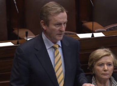 Enda Kenny in the Dáil today.
