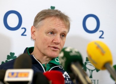 Joe Schmidt speaking to the media at Lansdowne Road today.