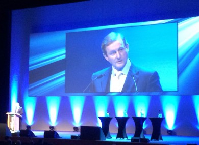 Taoiseach Enda Kenny speaking this afternoon.