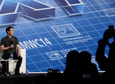 Mark Zuckerberg talking about Internet.org at the Mobile World Congress in February.