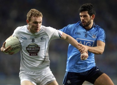 Kildare's Tommy Moolick and Dublin's Cian O'Sullivan.