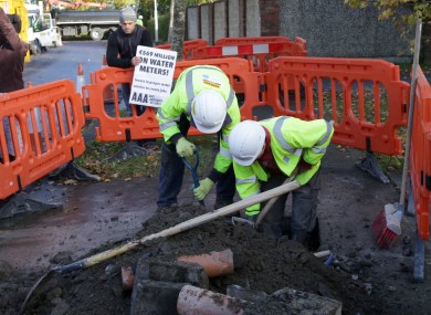 File photo of Irish Water workers installing a meter.