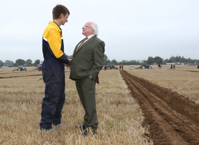 Not shy of spending time on the land, here he is at the Ploughing Championships last year.