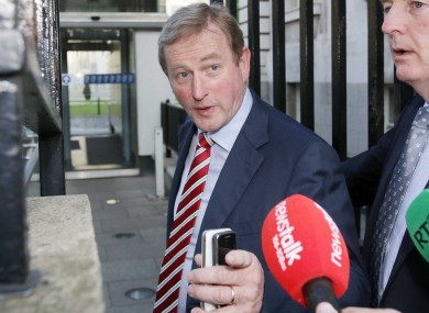 Enda Kenny on his way into Cabinet this morning