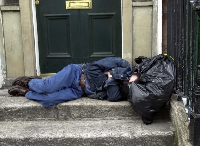 A young man sleeping rough on the streets of Dublin.