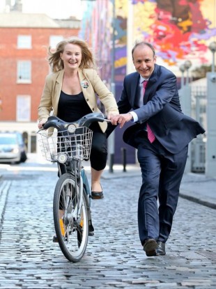 Mary Fitzpatrick with party leader Micheál Martin in Dublin earlier today