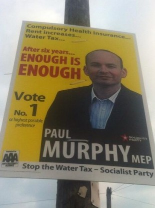 A Paul Murphy election poster photographed in Ballinteer