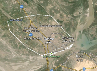 Sukkur, where the crash happened.