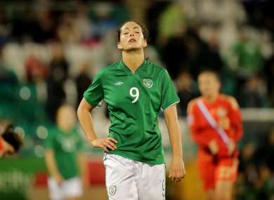 Fiona O'Sullivan scored Ireland's only goal but the evening ended in disappointment.