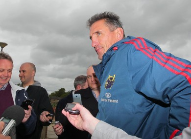 Rob Penney at today's press briefing at U.L.
