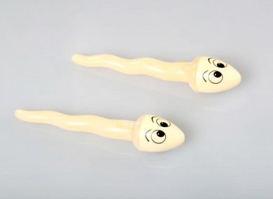 Sperm posed by models