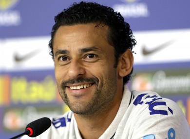 Fred faces the press yesterday.
