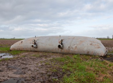 Slurry storage on a farm.