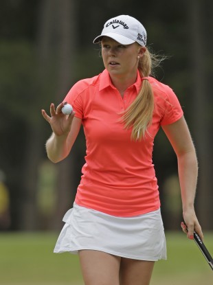 Stephanie Meadow has a real shot of a Major title on her pro debut.